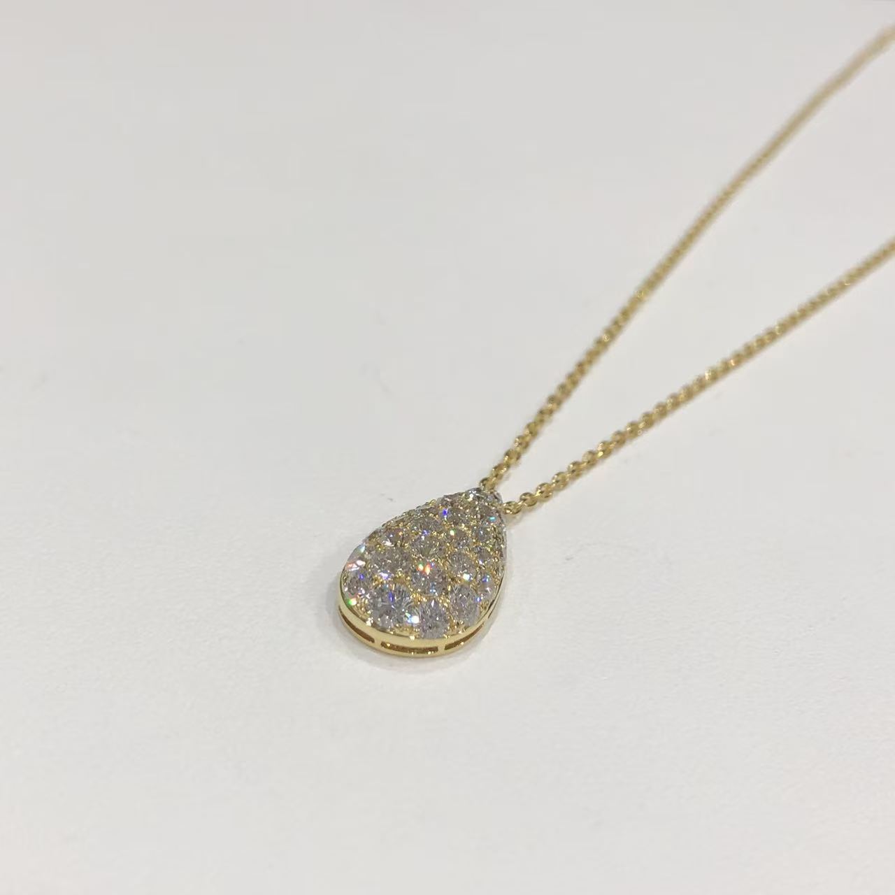 チャー CHAR ドロップ ネックレス K18YG ダイヤモンド パウェ 1.51ct 46cm レディース【中古】｜Estage Jewelry店