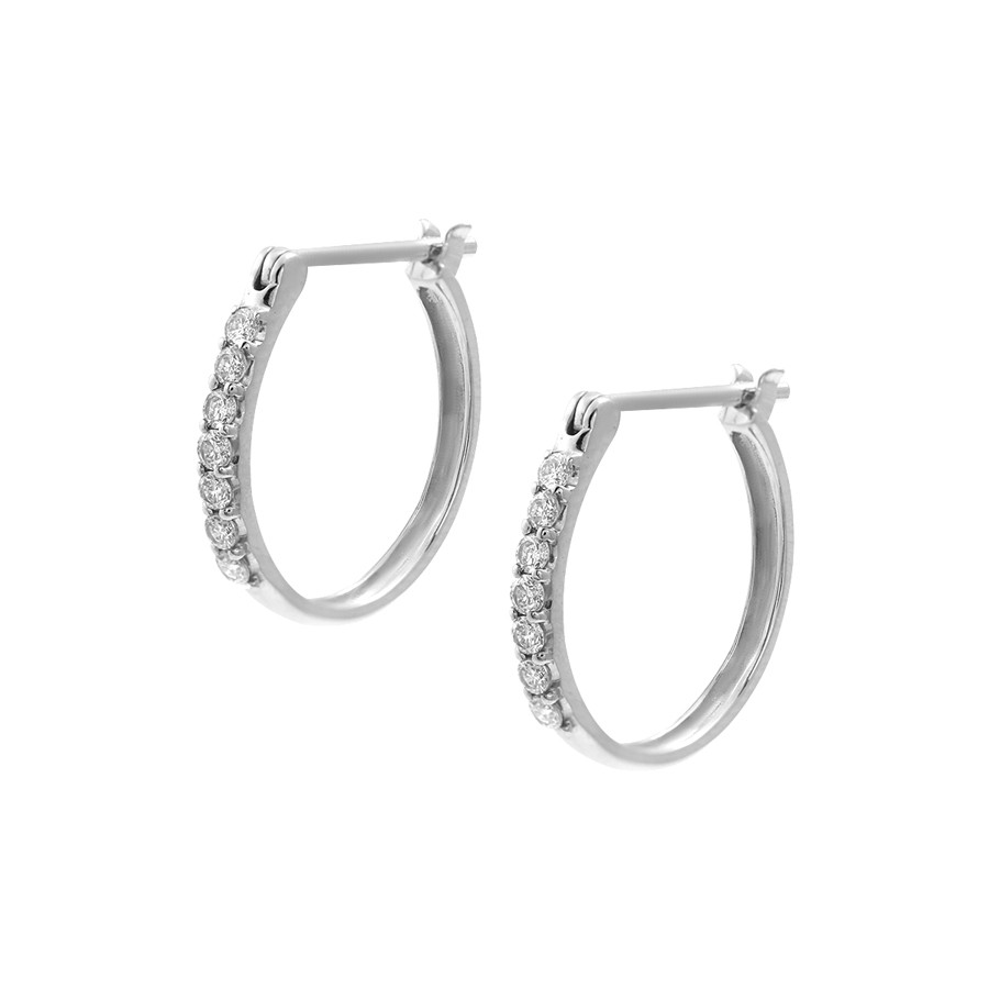【 WEB限定 】 ピアス レディース ダイヤモンド K10 ホワイトゴールド 10k 10金 フープピアス 【 ESTELLE エステール 】 プレゼント 贈り物 ギフト 20代 30代 40代 50代 60代 ジュエリー
