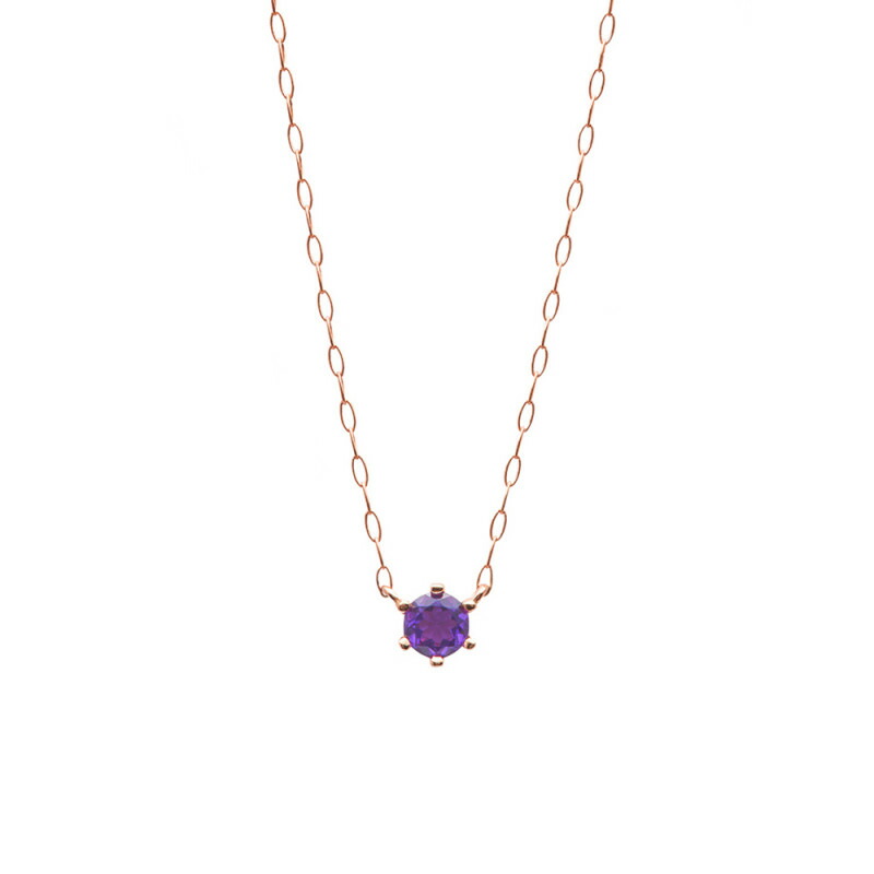 【 WEB限定 】 ネックレス レディース アメジスト K18 ピンクゴールド 18k 18金 【 ESTELLE エステール 】 プレゼント 贈り物 ギフト 20代 30代 40代 50代 60代 ジュエリー