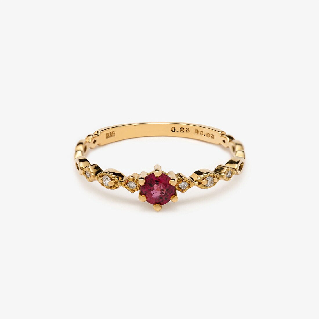 【 Colors Collection 】 【 ESTELLE エステール 】 リング 指輪 レディース ルビー K18 イエローゴールド 18k 18金 7月誕生石 0154-0560-0019 プレゼント 贈り物 ギフト 20代 30代 40代 50代 60代 ジュエリー