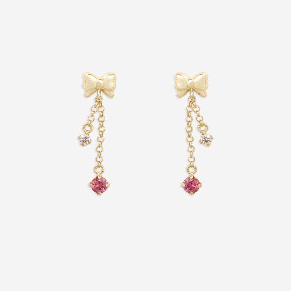 【5％OFFクーポン! 4/18 0:00-4/21 9:59迄】 【 ESTELLE エステール 】 ピアス レディース ピンクトルマリン K10 イエローゴールド 10k 10金 リボン 10月誕生石 0222-9767-0019 母の日 プレゼント 贈り物 ギフト 20代 30代 40代 50代 60代 ジュエリー