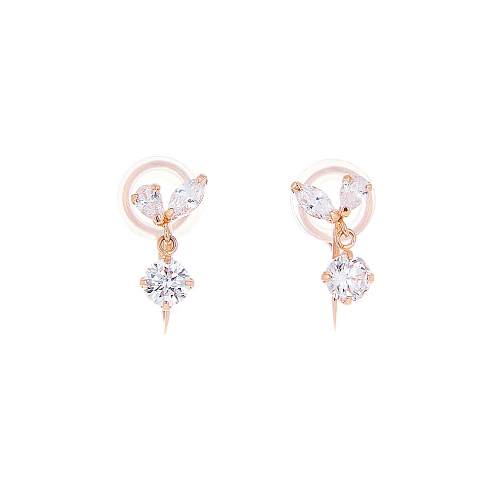 【5％OFFクーポン! 4/18 0:00-4/21 9:59迄】 イヤリング レディース キュービックジルコニア K10 ピンクゴールド 10k 10金 【 BLOOM ブルーム 】 母の日 プレゼント 贈り物 ギフト 20代 30代 40代 50代 60代 ジュエリー