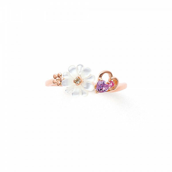 リング 指輪 レディース アメジスト マーガレット 2月誕生花 K10 ピンクゴールド 10k 10金 花 フラワー 【 BLOOM ブルーム 】 プレゼント 贈り物 ギフト 20代 30代 40代 50代 60代 ジュエリー