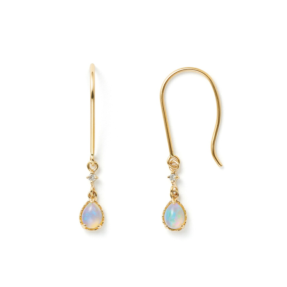 【5％OFFクーポン! 4/18 0:00-4/21 9:59迄】 ピアス レディース オパール K10 イエローゴールド 10k 10金 ドロップ しずく 【 BLOOM ブルーム 】 母の日 プレゼント 贈り物 ギフト 20代 30代 40代 50代 60代 ジュエリー