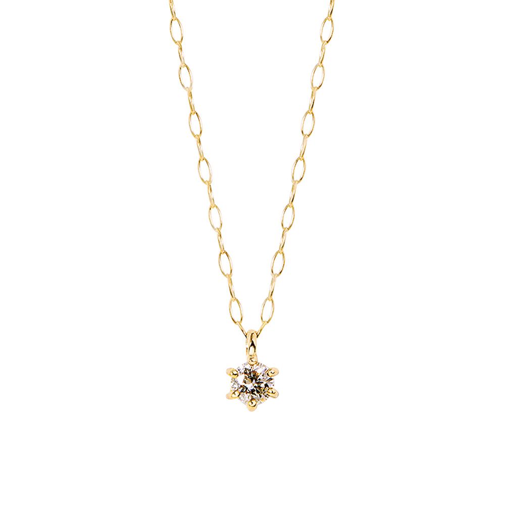【 WEB限定 】 ネックレス レディース ダイヤモンド K18 イエローゴールド 18k 18金 一粒 1粒 【 ESTELLE エステール 】 プレゼント 贈り物 ギフト 20代 30代 40代 50代 60代 ジュエリー|BLOOM ONLINE STORE 店