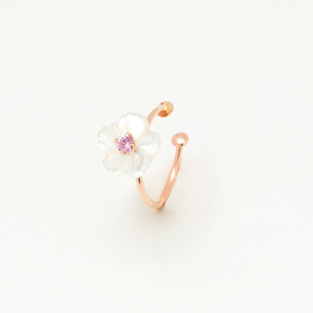 【 WEB限定 】 イヤーカフ レディース ピンクサファイア ナデシコ 9月誕生花 K10 ピンクゴールド 10k 10金 【 ESTELLE エステール 】 プレゼント 贈り物 ギフト 20代 30代 40代 50代 60代 ジュエリー