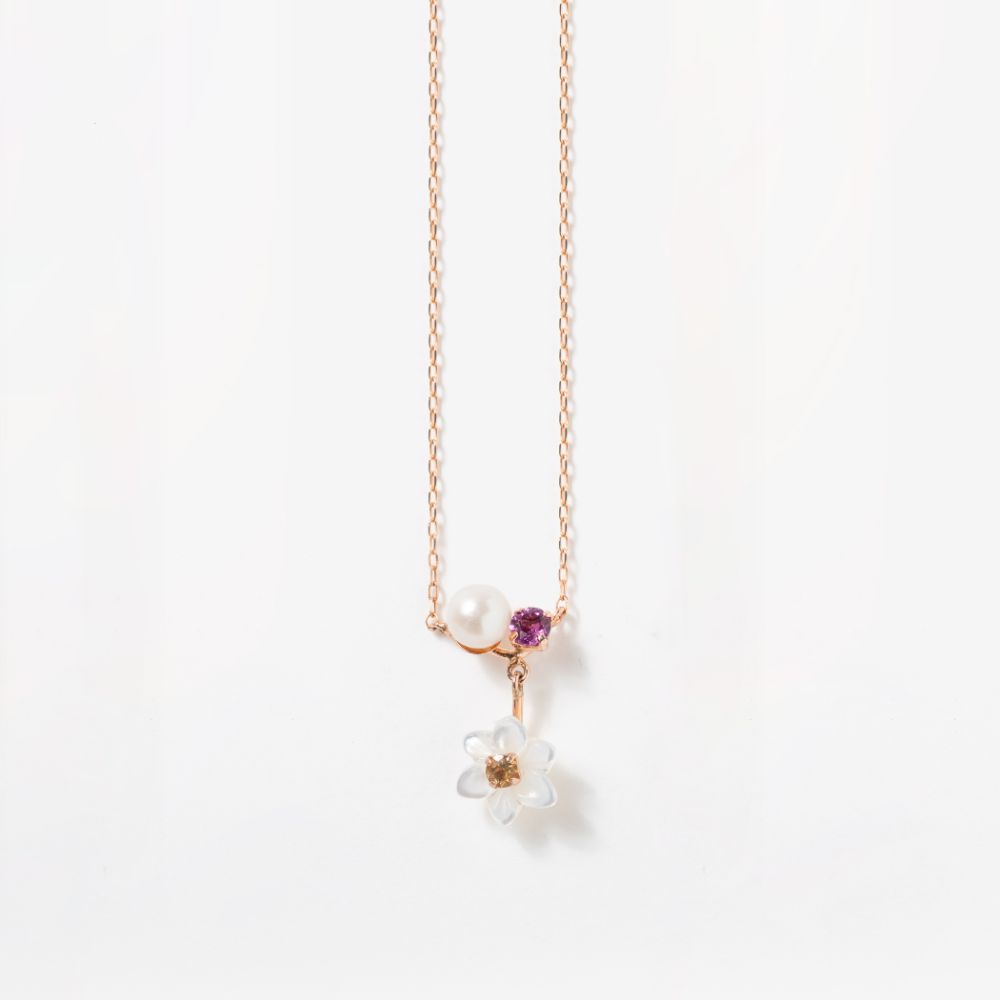 楽天市場】ネックレス レディース ダイヤモンド サクラ 4月誕生花 K10