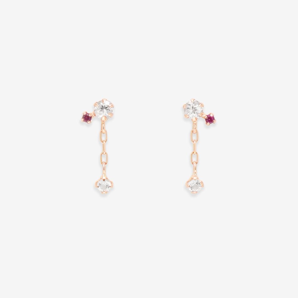 1月誕生石 K10 イエローゴールド ガーネット ピアス