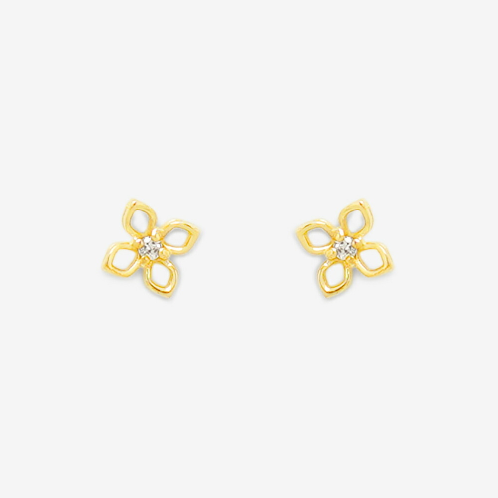 【 ESTELLE エステール 】 WEB限定 ピアス レディース ダイヤモンド K10 イエローゴールド 10k 10金 フラワー 花 4月誕生石 0212-2819-0014 プレゼント 贈り物 ギフト 20代 30代 40代 50代 60代 ジュエリー｜BLOOM ONLINE STORE 店