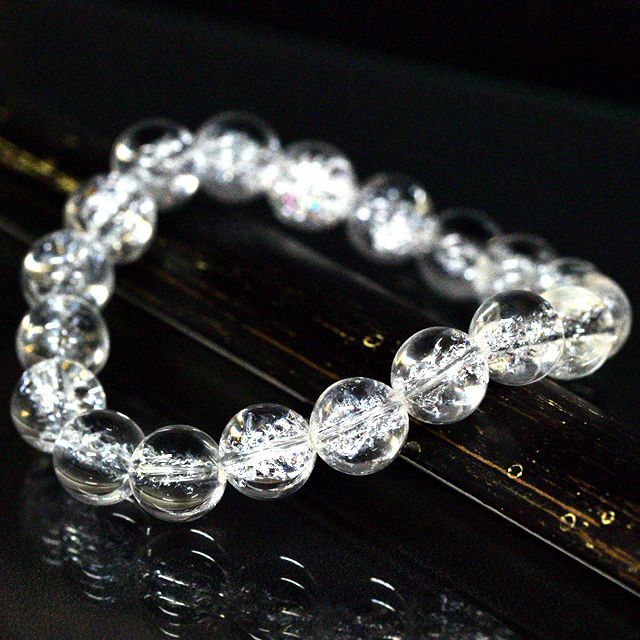 証明証付♡極美翡翠マイカブレスレット♡新品 日本の石]静岡水晶（白）ブレスレット 12mm #QB074 - プレミアム