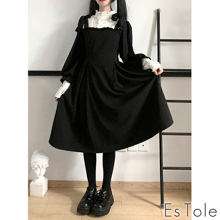 楽天市場 送料無料 Estole コントラスト ゴシック ロリータ ワンピース リボン 白黒 ロング ミニ レディース モノトーン 切替 Aライン フレア ストレッチ 長袖 かわいい ガーリー 大人可愛い 原宿系 青文字系 レトロ モード系 修道服 ファッション エストール Estole 楽天市場 送料無料 Estole コントラスト ゴシック ロリータ ワンピース リボン 白黒 ロング ミニ レディース モノトーン 切替 Aライン フレア ストレッチ 長袖 かわいい ガーリー 大人可愛い 原宿系 青文字系 レトロ モード系 修道服 ファッション エストール Estole