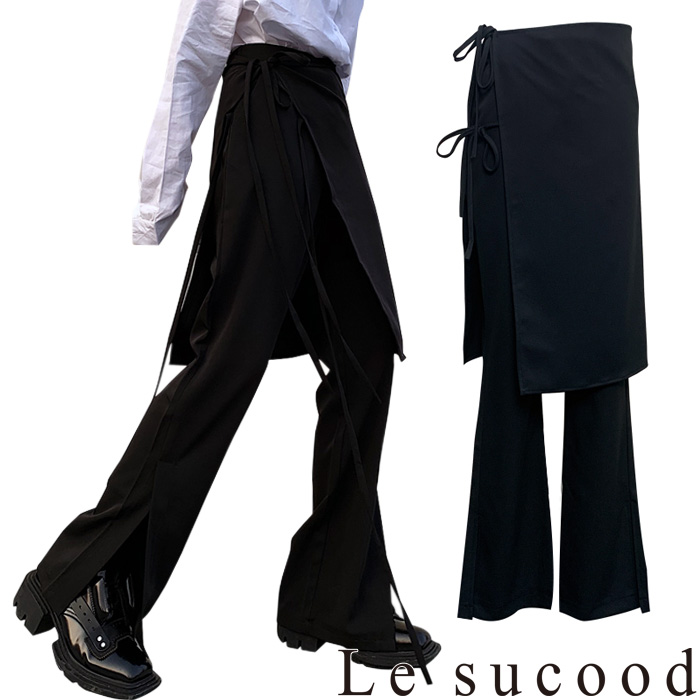 楽天市場】【Le sucood】 エプロン クロップドパンツ 前掛け ワイド 