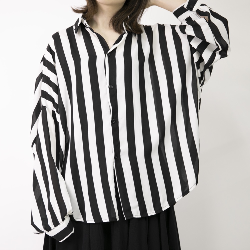 楽天市場】【Le sucood】ブロックスストライプ柄 ドルマンシャツ