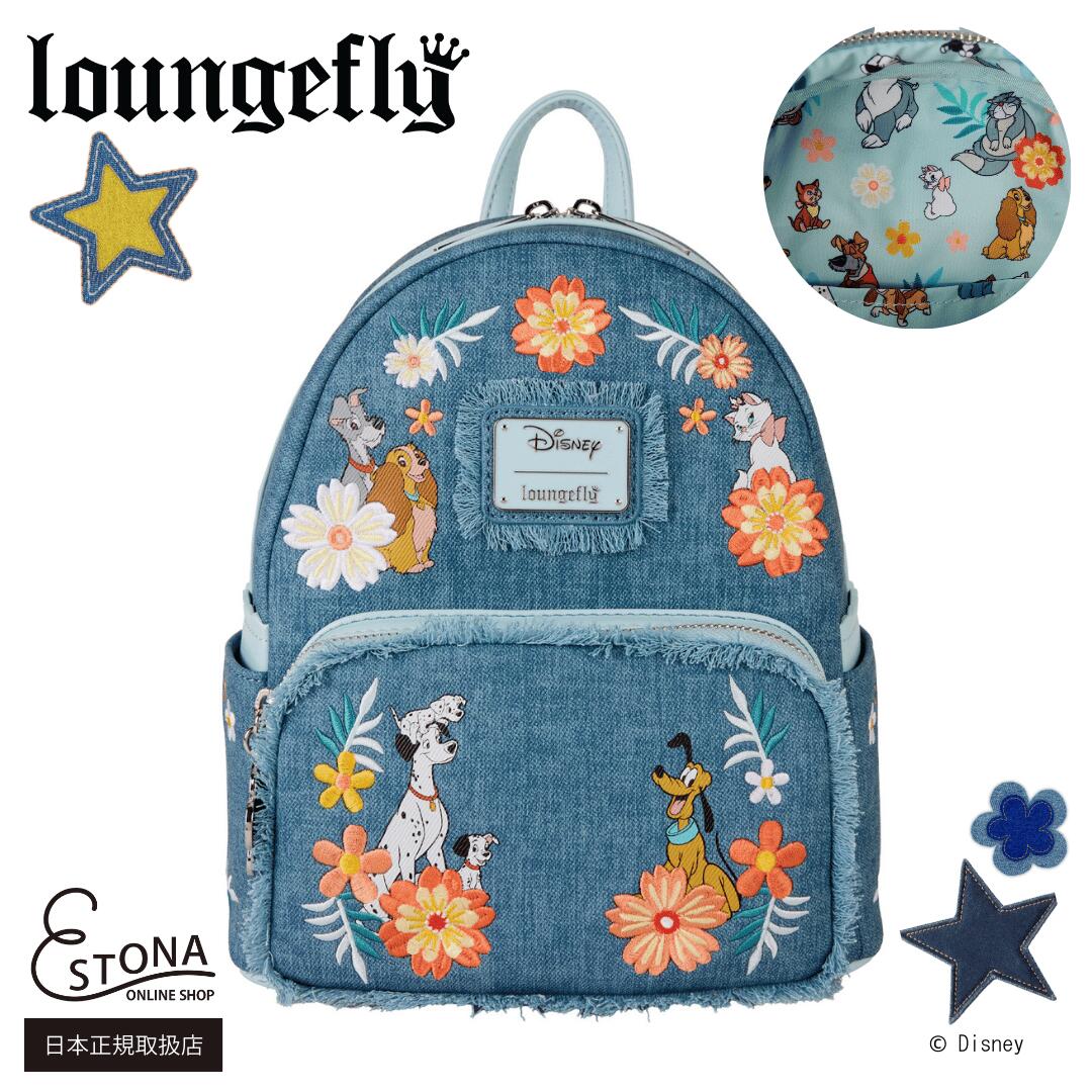【Loungefly公式】DISNEY DOGS & CATS FAUX DENIM FRINGE MINI BACKPACK│ ラウンジフライ バッグ バックパック ディズニー ドッグアンドキャッツ プルート マリー 101匹ワンちゃん チェシャ猫 わんわん物語 トランプ レディ キャラクター｜ESTONA ONLINE SHOP 店 12,320円