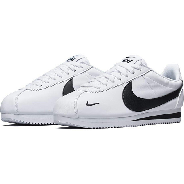 nike classic cortez white black