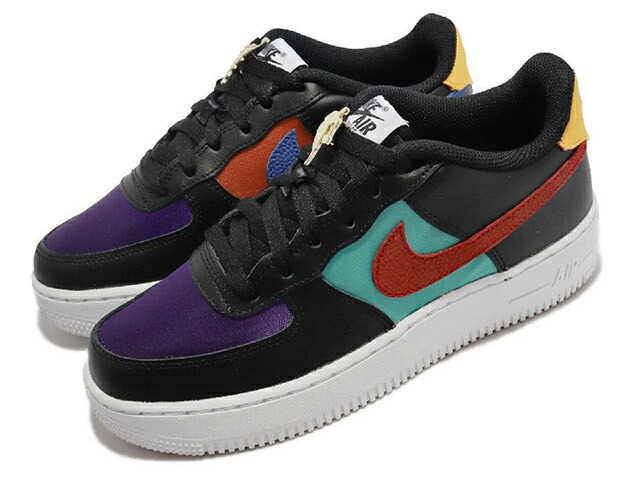 NIKE AIR FORCE 1 LV8 GS ナイキ 大気圏 フォース 1 LV8 GSモノクローム黄チュインガム  WHITE/BLACK/YELLOWBLACK RED/COLOR 22-03-T#80  -J
