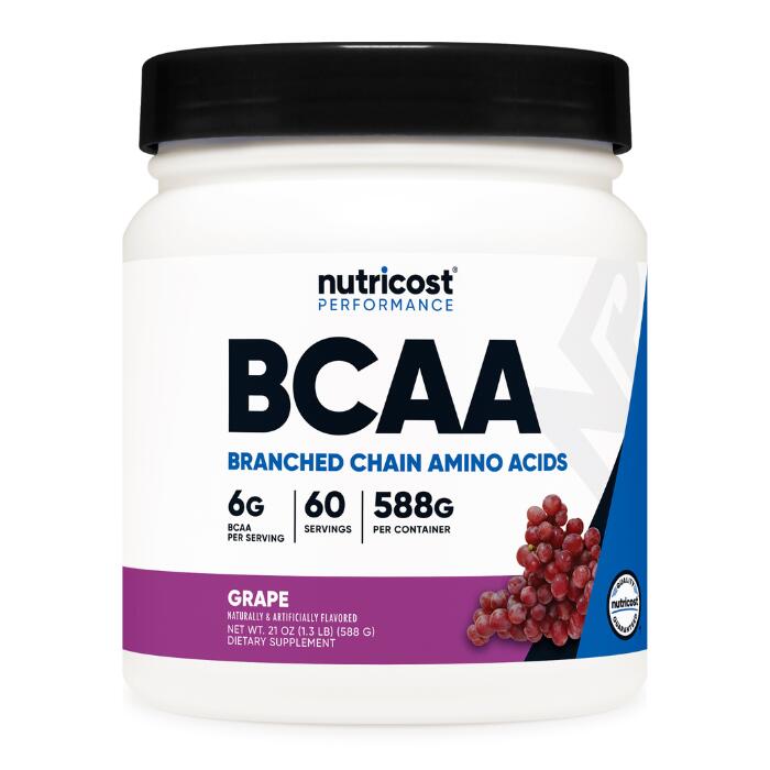 【Nutricost公式】BCAAパウダー 60食 588g グレープ味 2:1:1 非遺伝子組み換え グルテンフリー ヴィーガン対応 ニュートリコスト