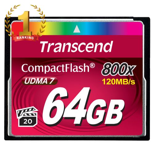 【最大1500円OFFクーポン配布中】コンパクトフラッシュカード 64GB 800倍速 Transcend社製 TS64GCF800【ネコポス対応】