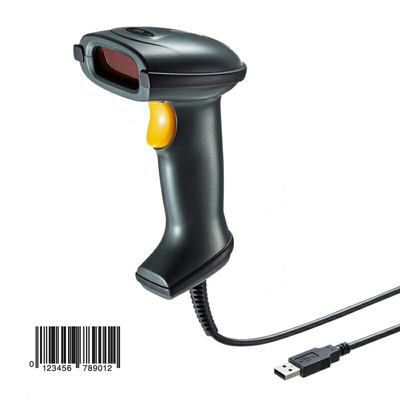 ワイヤレスバーコードリーダー BCR-WLD1BK　サンワサプライ　新品未使用 BCR-WL1D1BK【2.4Gワイヤレス1次元バーコードリーダー】視認性の