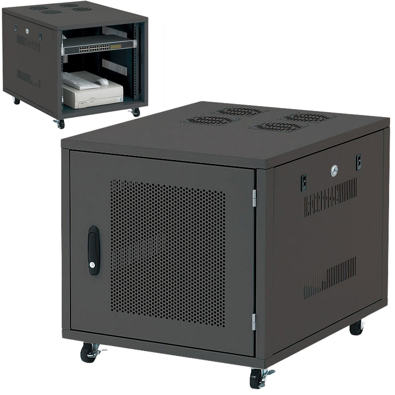 【最大1500円OFFクーポン配布中】19インチマウントボックス 9U 小型 幅57cm 奥行60cm 高さ58cm 19インチサーバーボックス 機器収納ボックス CP-SVNC1 サンワサプライ 【代引き 後払い決済不可商品】