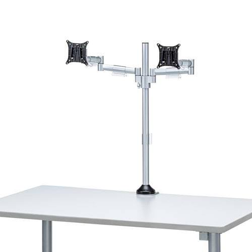 お歳暮 楽天市場 モニターアーム 2画面 デュアル ポール ロング クランプ ネジ固定 チルト 左右 回転 前後 高さ調節 Vesa 高さ72cm Cr La1804 サンワサプライ イーサプライ 楽天市場店 初回限定 Lexusoman Com