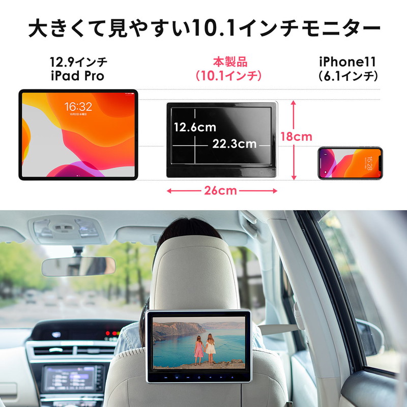 車載用ヘッドレストモニター Dvdプレーヤー 車載プレーヤー 後部座席 リアモニター 後付け シガー接続 Hdmi入力 Dvd Microsd 0 Car073 Chelsesgreenhouse Com