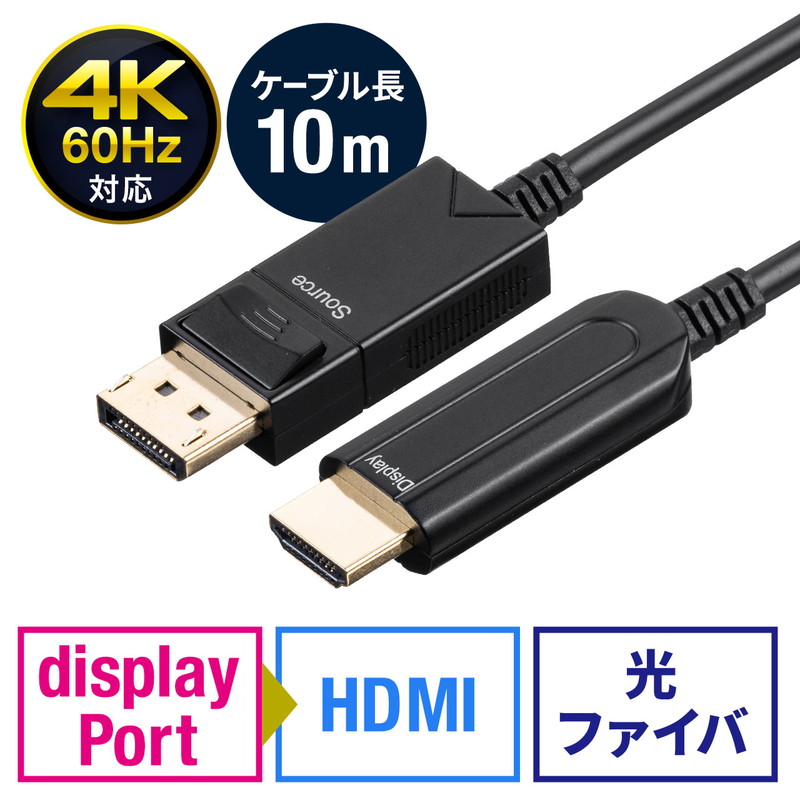 はありませ】 ATZEBE Displayport ケーブル 15m DP to DP 光ファイバー