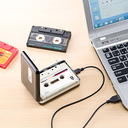 【楽天市場】カセットテープ MP3変換プレーヤー（カセットテープデジタル化コンバーター・ブラック）：イーサプライ 楽天市場店