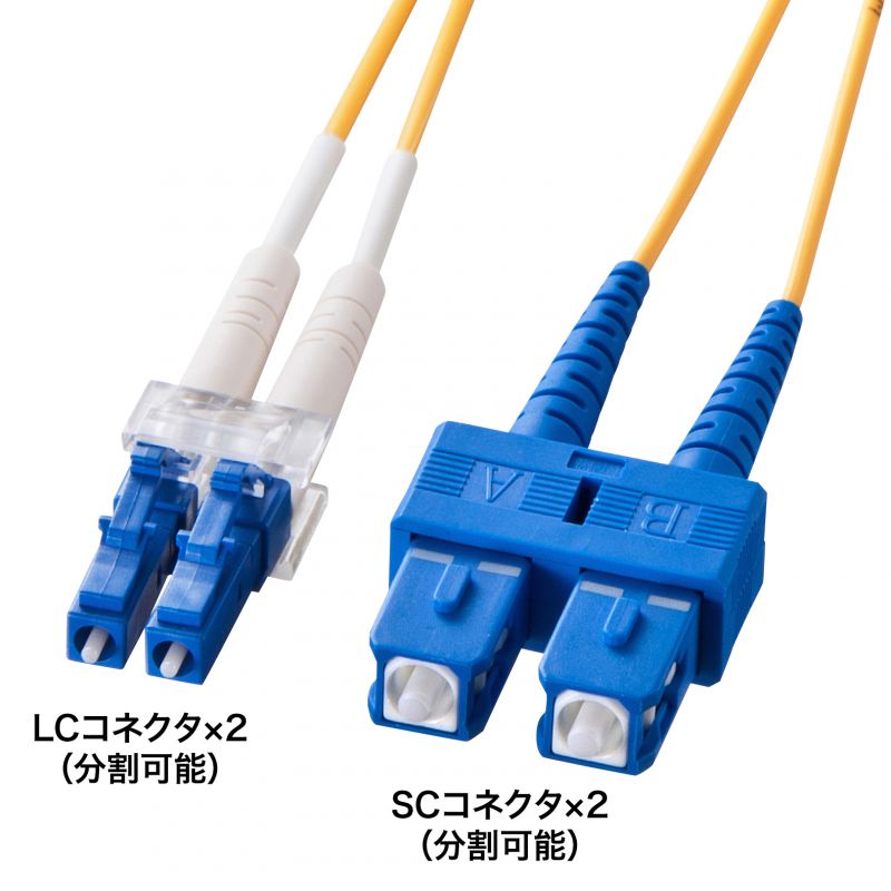 【最大2000円OFFクーポン配布中】【訳あり 新品】メガネ型光ファイバケーブル シングル8.6μm、LC×2-SC×2、30m HKB-LCSC1-30N サンワサプライ ※箱にキズ、汚れあり