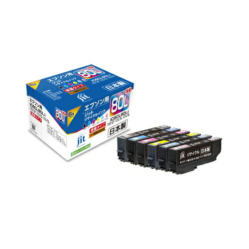 ジット リサイクル　JIT-AE80L6P　エプソン用　4個セット　新品未開封 楽天市場】エプソン IC6CL80L対応（6色パック） JITリサイクル