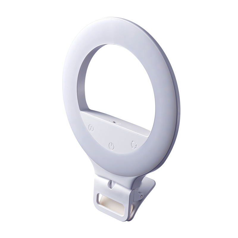 Ledリングライト クリップタイプ Usb充電式 角度調整 スマホ 色調整 タブレット取付 自撮り