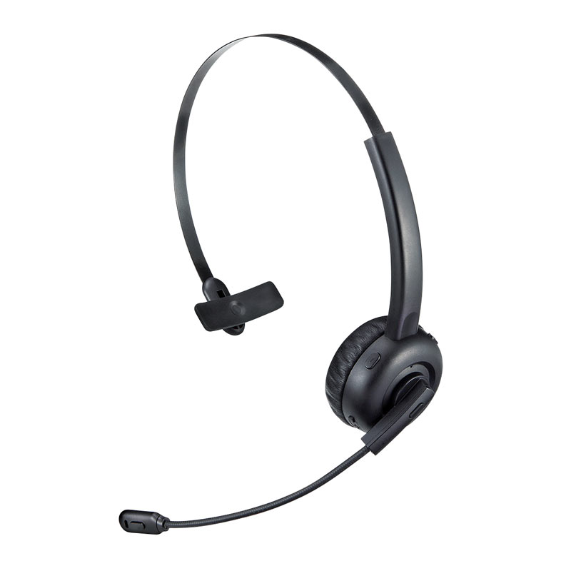【訳あり 新品】ヘッドセット Bluetooth 片耳 オーバーヘッド 単一指向性 マルチペアリング ブラック MM-BTMH58BK サンワサプライ ※箱にキズ、汚れあり