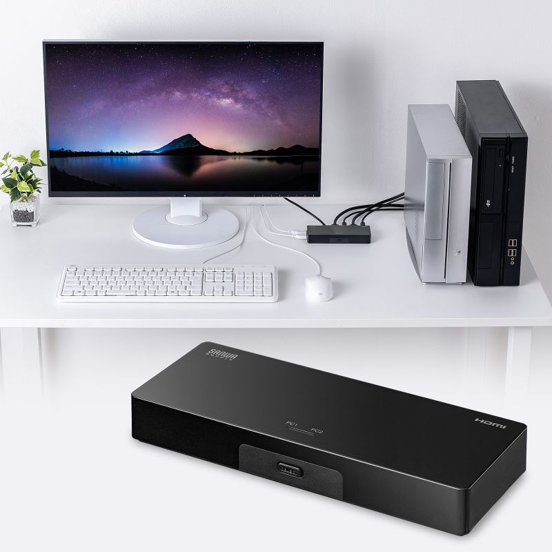 4K対応HDMIパソコン切替器 エミュレーション非搭載 2：1 SW-KVM2HUUS サンワサプライ