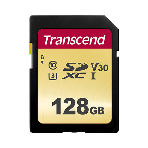 【最大1500円OFFクーポン配布中】Transcend SDXCカード 128GB Class10 UHS-I V30 TS128GSDC500S【ネコポス対応】