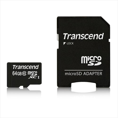 【最大1500円OFFクーポン配布中】Transcend microSDXCカード 64GB Class10 SDカード変換アダプタ付 TS64GUSDXC10|イーサプライ 店
