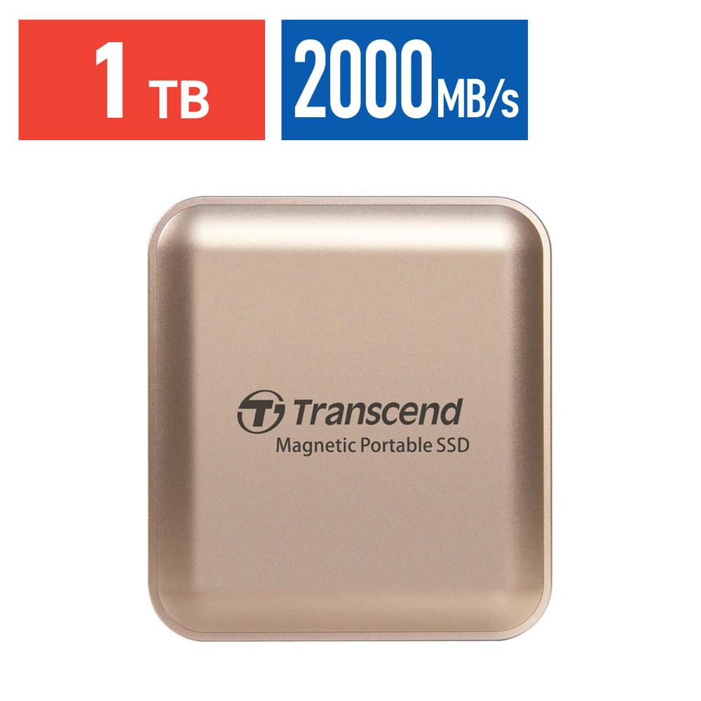 ポータブルSSD 1TB 最大2000MB/s iPhone/MagSafe対応 4K ProRes撮影 USB 20Gbps 外付けSSD コンパクト ゴールド TS1TESD420G