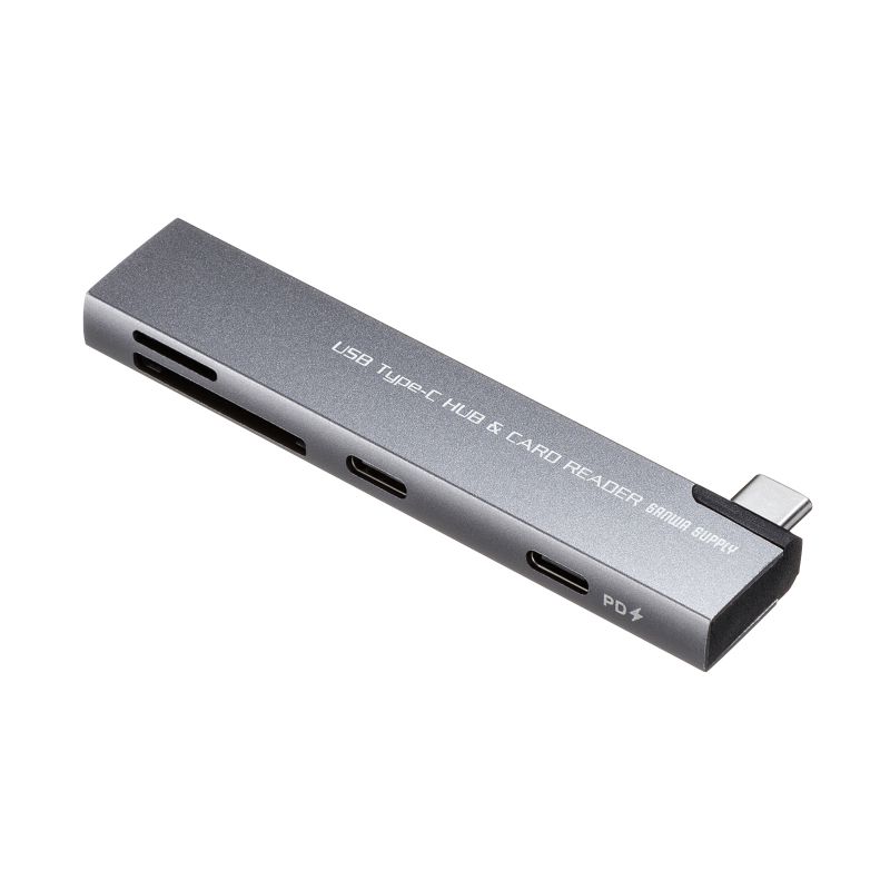 【楽天市場】【最大1500円OFFクーポン配布中】USBハブ USB-C接続 4-in-1 直挿し 薄型 スリム カードリーダー付き USB ...