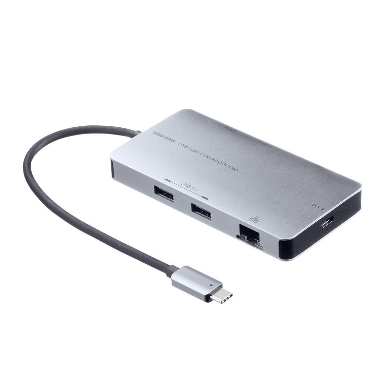 【最大1500円OFFクーポン配布中】ドッキングステーション USB-C HDMI 4K L型アダプタ USB PD100W スマートPD対応 USB 5Gbps ケーブル長20cm モバイル USB-DKM8S サンワサプライ|イーサプライ 店