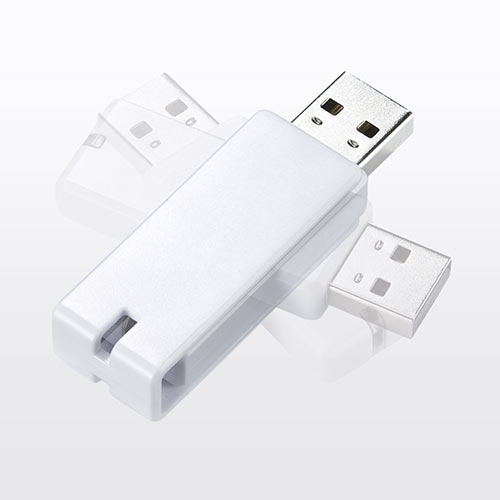 USBメモリ（USB3.0・スイング式・キャップレス・ストラップ付き・16GB・ホワイト） EZ6-3US16GW【ネコポス対応】