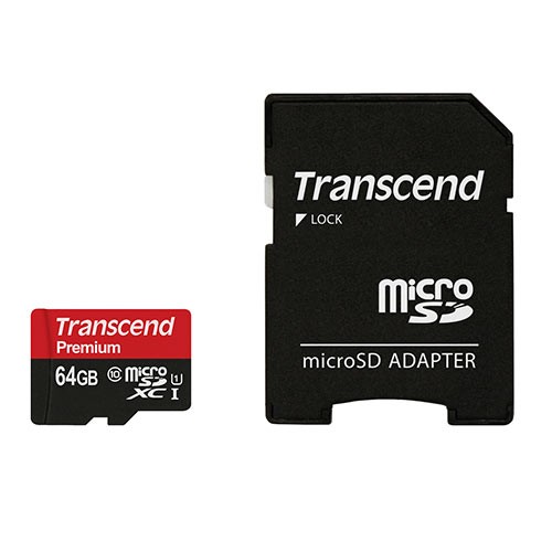 【最大1500円OFFクーポン配布中】Transcend社製 microSDXCカード 64GB class10 UHS-I対応 変換アダプタ付き TS64GUSDU1|イーサプライ 店