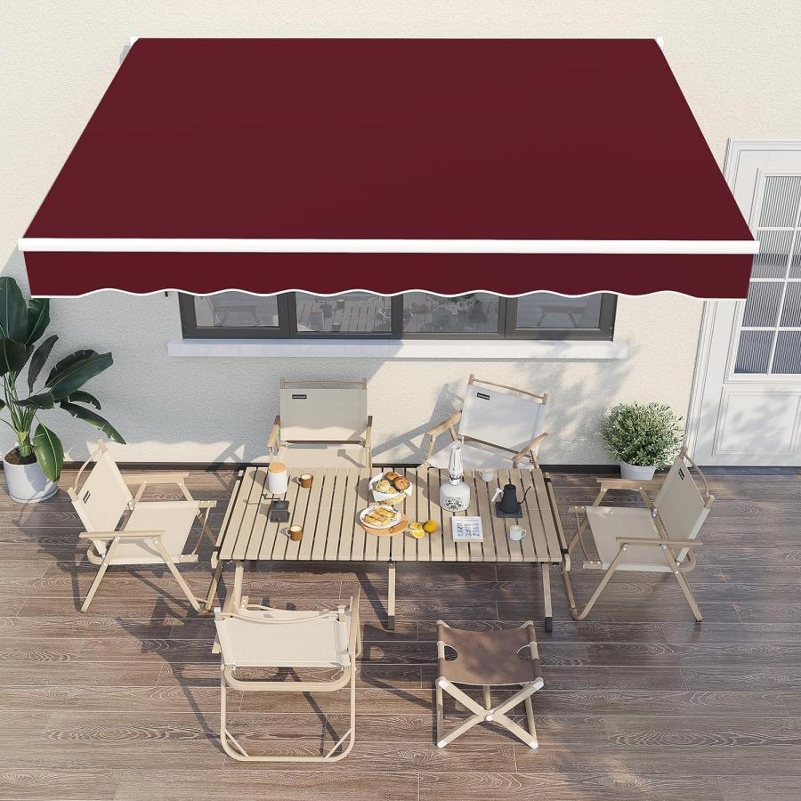 オーニングテント2m 2.5m 3m 3.5m 4m 手動格納式オーニング 日よけスクリーン 巻取式 サンシェード オーニングテント シェード 日除け｜エーステクノ店