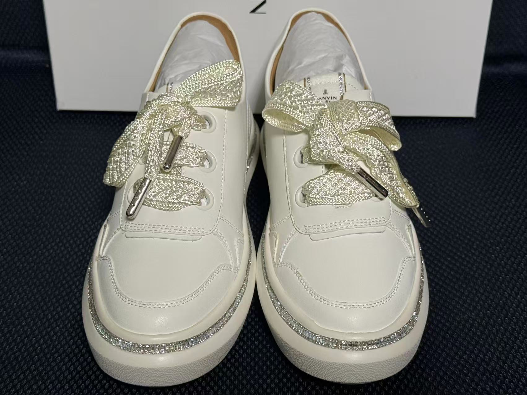 アウトレット LANVIN en Bleu(ランバンオンブルー) レディース ファットシューレーススニーカー2841スニーカー 22.5CM 未使用品/送料無料/激安処分|イータイムズアキバ 店
