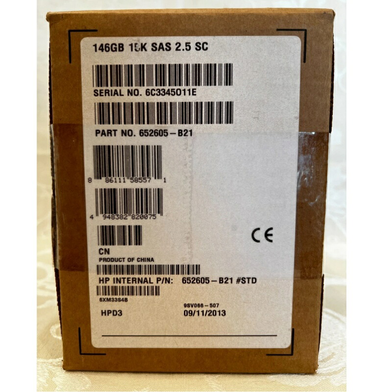 新品★貨物輸送無料★HP 146GB 15K SAS 2.5\"  652605-B21★1年引き受ける"
