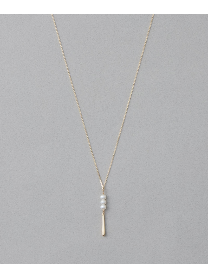 エテ　ete レイヤー波形デザイン k10ゴールドネックレス パール付 エテ ete レイヤー波形デザイン k10ゴールドネックレス パール付