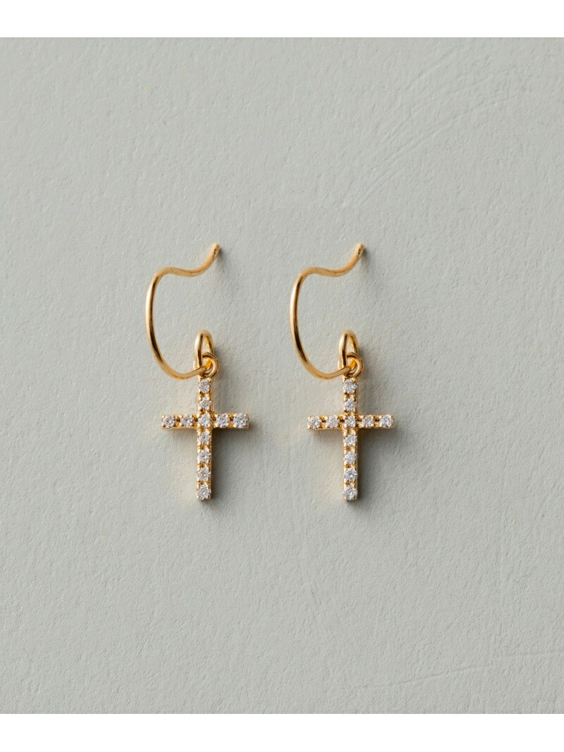 K18YG クロス ダイヤモンド ピアス ete エテ アクセサリー・腕時計 ピアス イエロー【送料無料】[ Fashion]｜ete