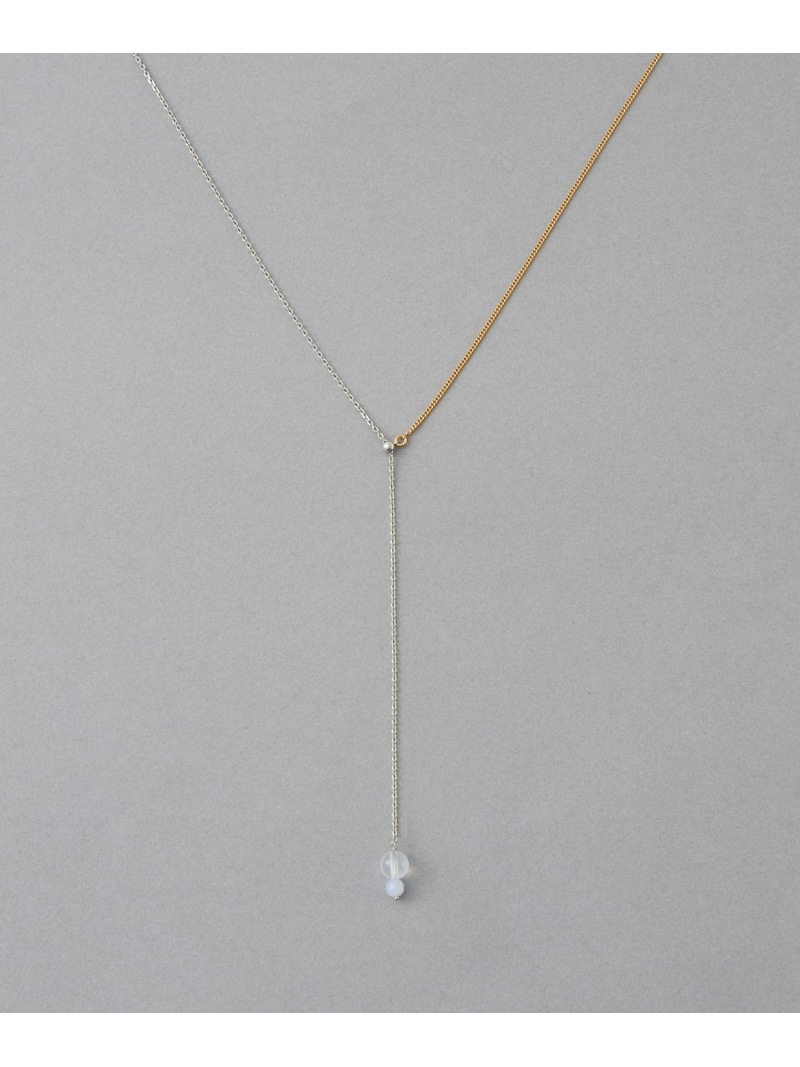 [アシンメトリー] ナチュラルストーン バイカラー ロングネックレス ete エテ アクセサリー・腕時計 ネックレス ゴールド【送料無料】[ Fashion]
