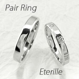 【P10倍 お買い物マラソン】ペアリング 刻印 プラチナ ダイヤモンド 結婚指輪 マリッジリング 平打ち シンプル 地金 トリロジー ボーナスセール|Luire Deuxieme