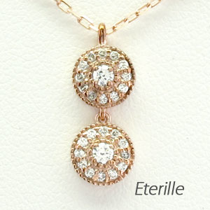 【P10倍 お買い物マラソン】ダイヤモンド ネックレス 18k ペンダント レディース アンティーク ミル ブラ 揺れる ゆれる ゴールド k18 18金 母の日