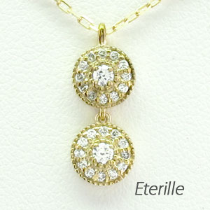 【P10倍 お買い物マラソン】ダイヤモンド ネックレス 18k ペンダント レディース アンティーク ミル ブラ 揺れる ゆれる ゴールド k18 18金 母の日