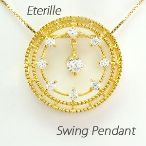 【P10倍 お買い物マラソン】ダイヤモンド ネックレス 18k ペンダント レディース 揺れる ブラ アンティーク ミル サークル ラウンド ゴールド k18 18金 ボーナスセール｜Luire Deuxieme 109,100円